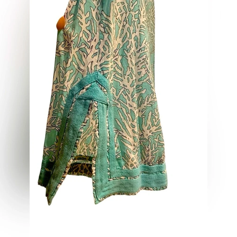 Tory Burch Teal and White Tunic size 0